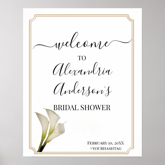 Poster Pancarte de bienvenue pour une baby shower avec de (Devant)
