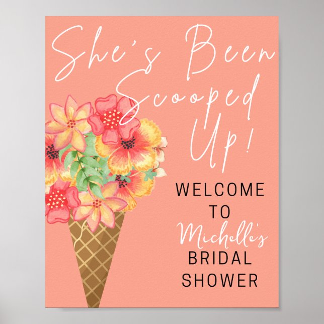 Poster Pancarte de bienvenue pour une baby shower Scooped (Devant)