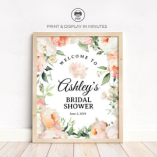 Poster Pancarte de bienvenue pour une douche de mariée au