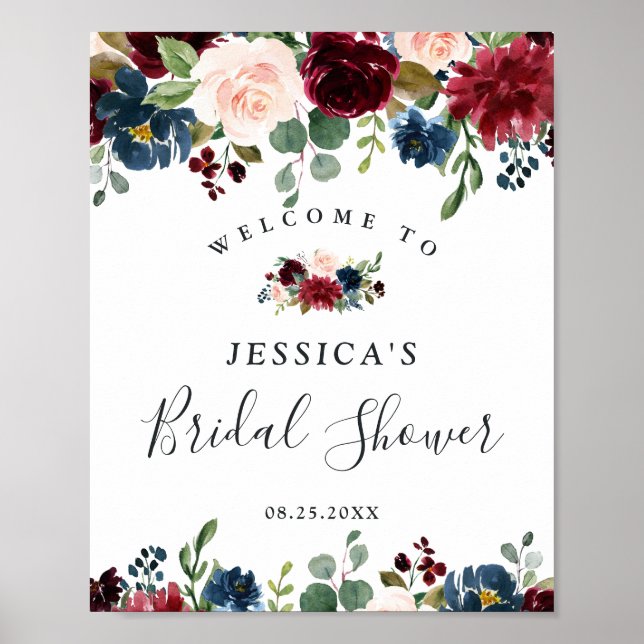 Poster Pancarte de bienvenue pour une fête prénuptiale av (Devant)