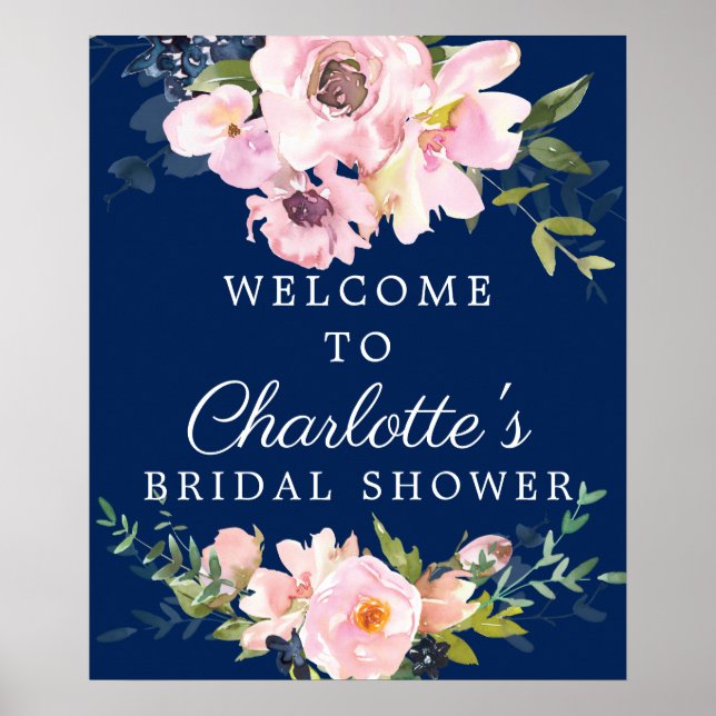 Poster Pancarte de bienvenue 'Roses et Pivoines Rouges' p (Devant)