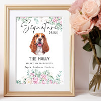 Pancarte de boisson signature pour chien Basset Ho