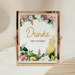 Poster Pancarte de boissons pour Baby Shower Aloha Baby P