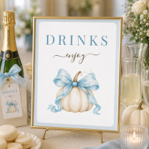 Pancarte de boissons pour Baby Shower Little Pumpk