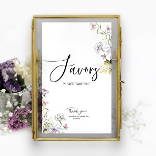 Poster Pancarte de cadeaux de bapteme de mariage Fleur sa