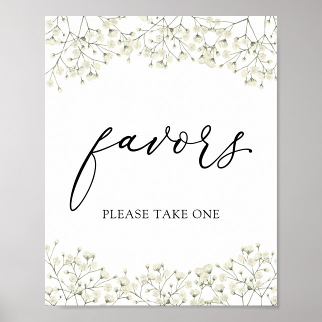 Poster Pancarte de cadeaux de baptême Simple Baby's Breat (Devant)