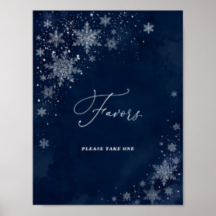 Poster Pancarte de cadeaux de douche de mariée Flocons de