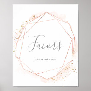 Poster Pancarte de cadeaux de mariage géométriques aquare