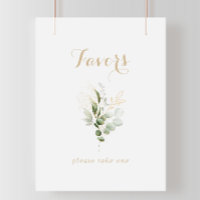 Pancarte de cadeaux de sage verdure eucalyptus or