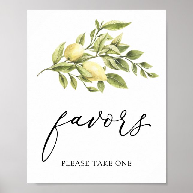 Poster Pancarte de cadeaux Main Squeeze Lemon et verdure (Devant)