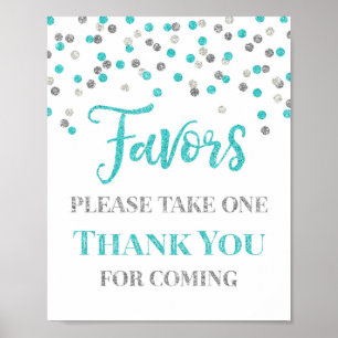 Poster Pancarte de cadeaux pour Baby Shower Confetti Arge