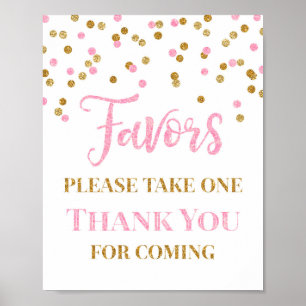 Poster Pancarte de cadeaux pour Baby Shower en Confettis