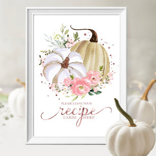 Poster Pancarte de Cartes de Recettes pour Baby Shower d'