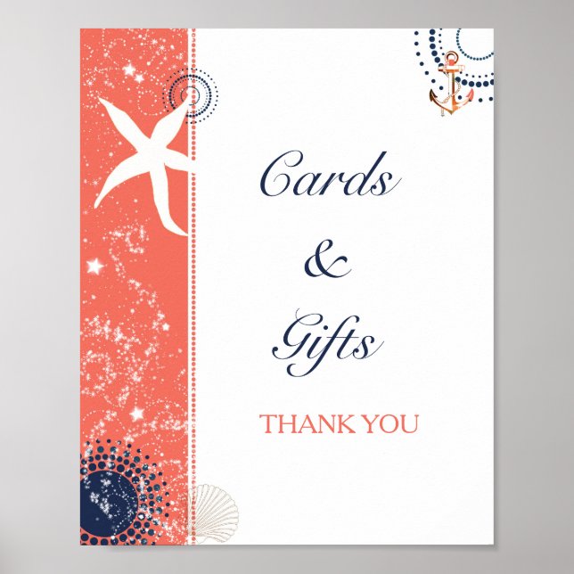 Poster Pancarte de cartes et cadeaux de mariage sur la pl (Devant)