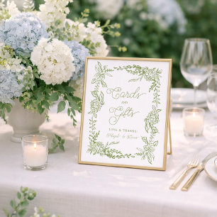 Poster Pancarte de cartes et cadeaux d'hydrangea vert sau