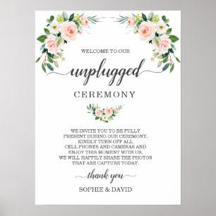 Poster Pancarte de cérémonie de mariage chic blush cream 