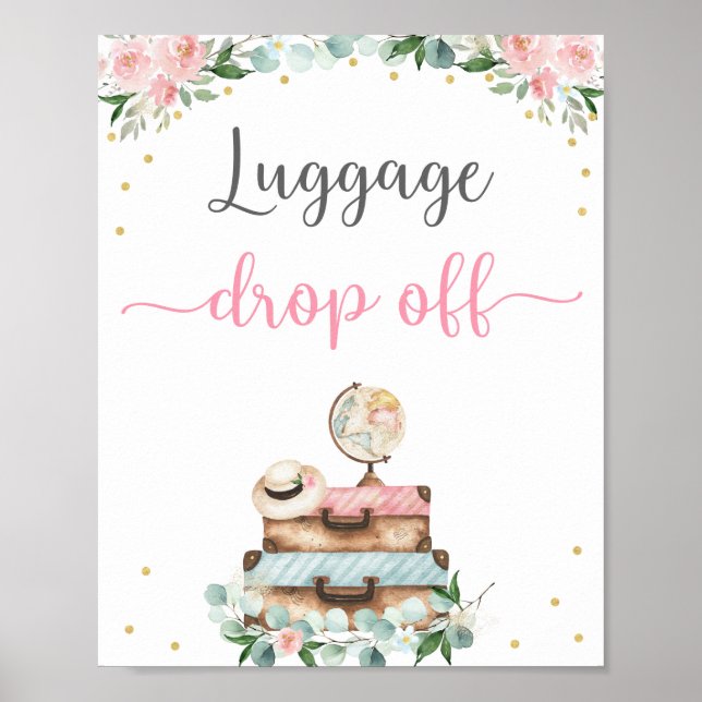 Poster Pancarte de dépose des bagages pour une douche de  (Devant)