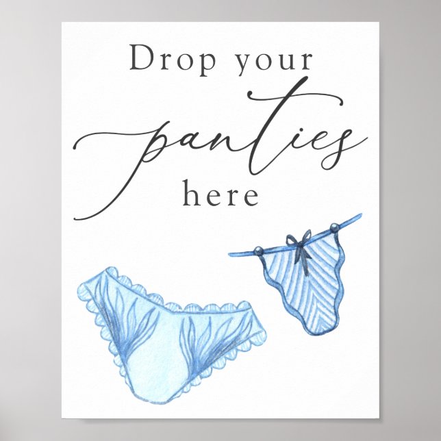 Poster Pancarte de douche lingerie Déposez vos culottes i (Devant)