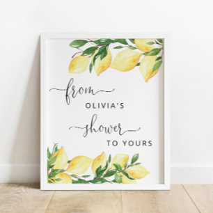 Poster Pancarte de faveurs de citron de ma douche à la vô