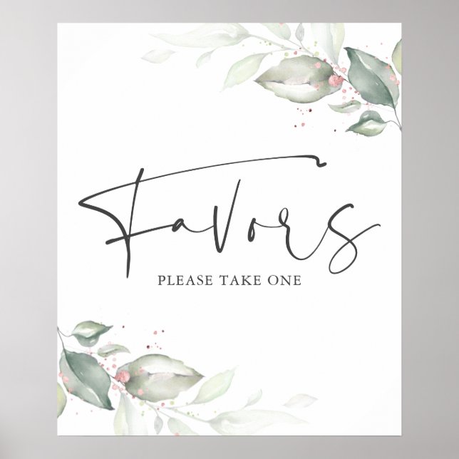 Poster Pancarte de Faveurs de Feuillage de Rose en Or en  (Devant)