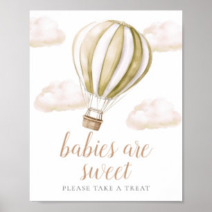 Poster Pancarte de Faveurs Douces pour Baby Shower Ballon
