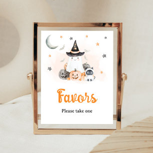 Poster Pancarte de Favors Halloween Little Boo Orange