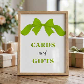Poster Pancarte de Fête de Mariage avec Nœud Vert Citron