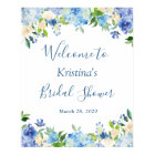 Pancarte de Fête de Mariage Chic Fleurie Hydrangea