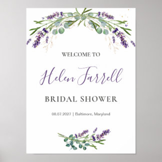 Poster Pancarte de Fête de Mariage Fleurs d'Eucalyptus La