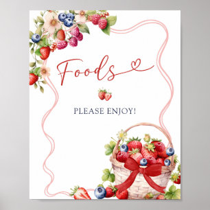 Poster Pancarte de fête de nourriture Coquette Berry In L