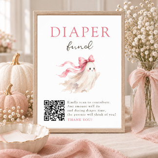 Poster Pancarte de fonds pour couches avec code QR pour B