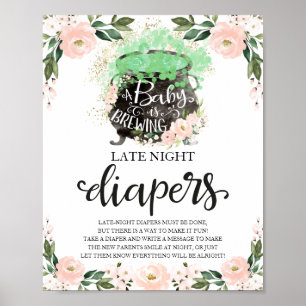 Poster Pancarte de jeu de couches pour bébé la nuit d'Hal