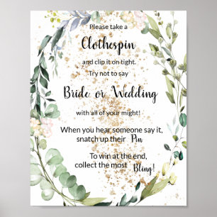 Poster Pancarte de jeu de douche Herbal Clothespin