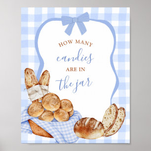 Poster Pancarte de jeu de la brioche au four à carreaux G