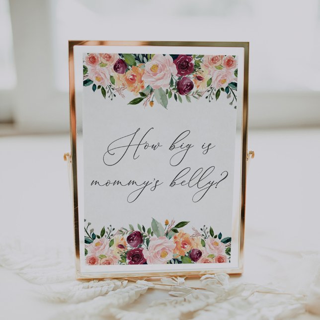 Poster Pancarte de jeu pour Baby Shower : Quelle est la t (Créateur téléchargé)