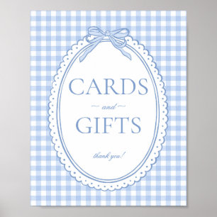 Poster Pancarte de la société Blue Gingham Coquette Bow C