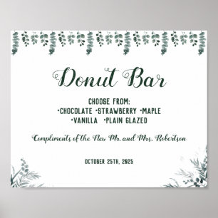 Poster Pancarte de mariage Baby Shower de bar de beignets