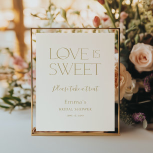 Poster Pancarte de mariage en or douce pour la fête de ma
