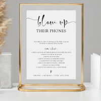 Pancarte de mariage Modern Minimal Blow Up Their P