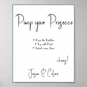 Poster Pancarte de mariage Pimp your Prosecco