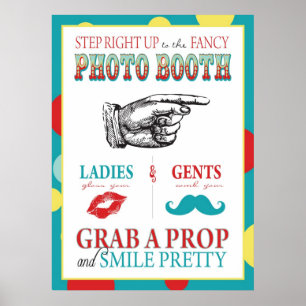 Poster Pancarte de Photomaton Carnaval Cirque Anniversair