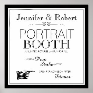 Poster Pancarte de photomaton noir et blanc