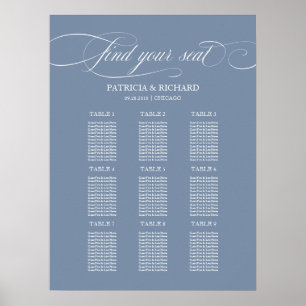 Poster Pancarte de plan de table de mariage 9 tables  Ble
