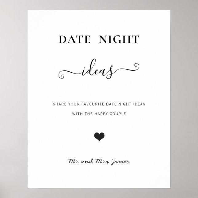 Poster Pancarte de pot de soirée de date Mariage moderne  (Devant)