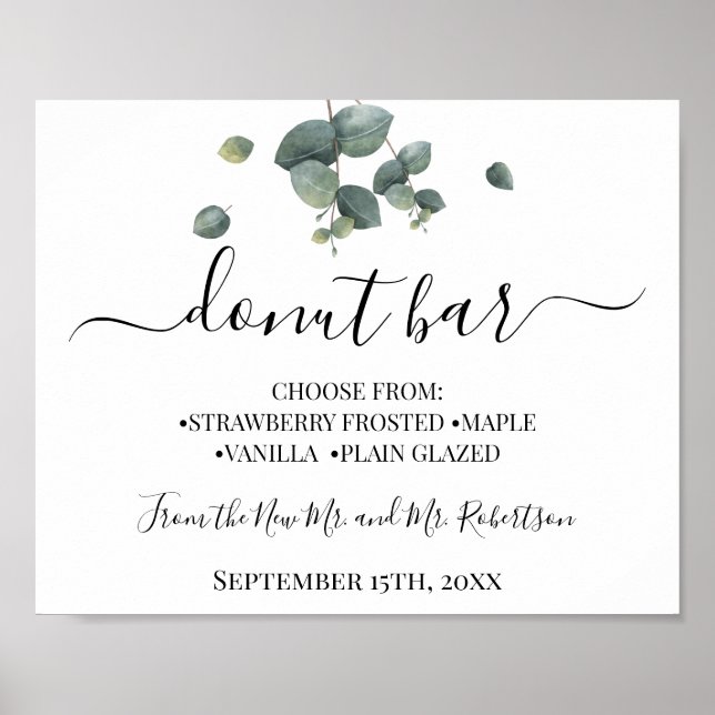 Poster Pancarte de réception de mariage de table de bonbo (Devant)