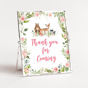 Poster Pancarte de remerciement pour douche florale en fo