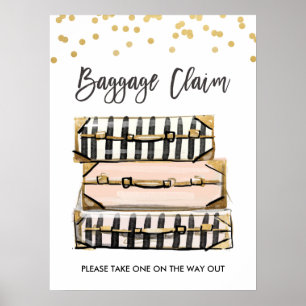 Poster Pancarte de retrait des bagages Voyage douche Made