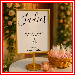 Poster Pancarte de salle de bain de mariage Moderne Éléga