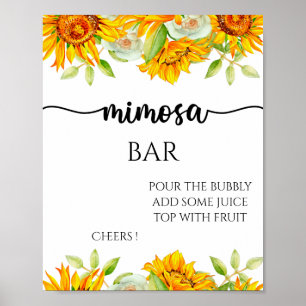 Poster Pancarte de salon de mimosa tournesol pour la fête