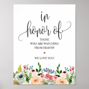 Poster Pancarte de table commémorative de mariage en call